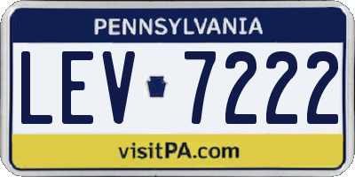 PA license plate LEV7222