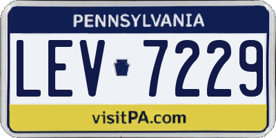 PA license plate LEV7229