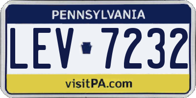 PA license plate LEV7232