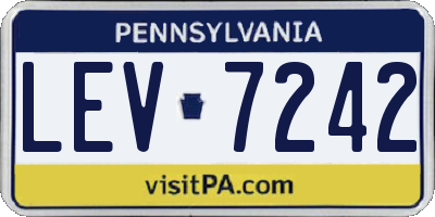 PA license plate LEV7242