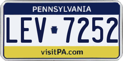 PA license plate LEV7252