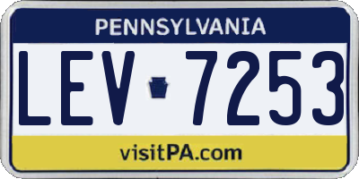 PA license plate LEV7253