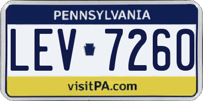 PA license plate LEV7260