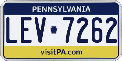 PA license plate LEV7262