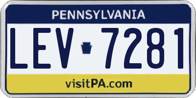 PA license plate LEV7281