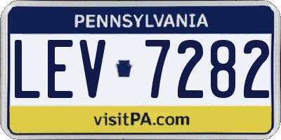 PA license plate LEV7282