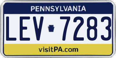 PA license plate LEV7283
