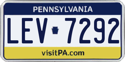 PA license plate LEV7292