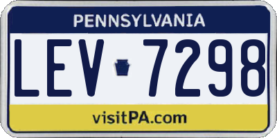 PA license plate LEV7298