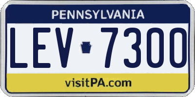 PA license plate LEV7300
