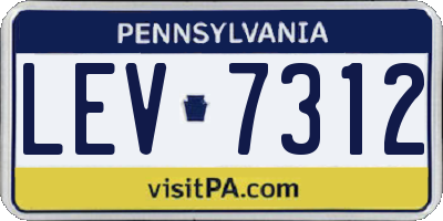PA license plate LEV7312