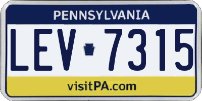 PA license plate LEV7315