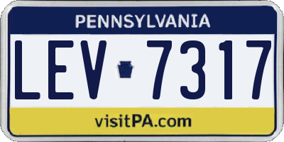PA license plate LEV7317