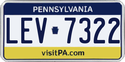 PA license plate LEV7322