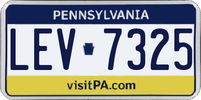 PA license plate LEV7325