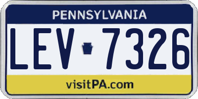 PA license plate LEV7326