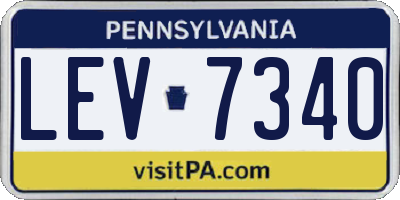 PA license plate LEV7340