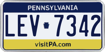 PA license plate LEV7342