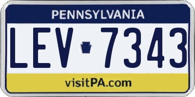 PA license plate LEV7343