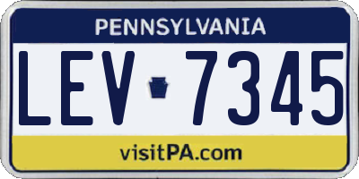PA license plate LEV7345