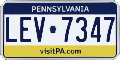 PA license plate LEV7347
