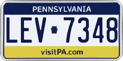 PA license plate LEV7348