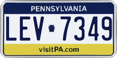 PA license plate LEV7349