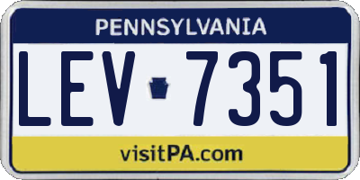 PA license plate LEV7351