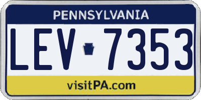 PA license plate LEV7353