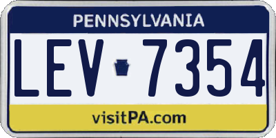 PA license plate LEV7354