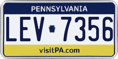 PA license plate LEV7356
