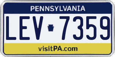 PA license plate LEV7359