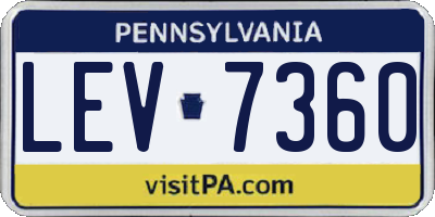 PA license plate LEV7360