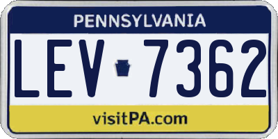 PA license plate LEV7362