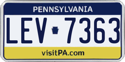 PA license plate LEV7363