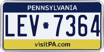 PA license plate LEV7364