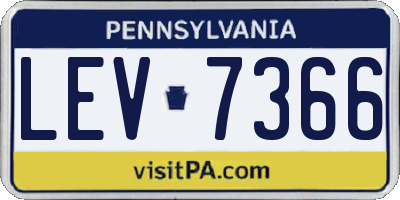 PA license plate LEV7366