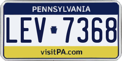 PA license plate LEV7368