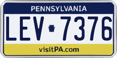 PA license plate LEV7376