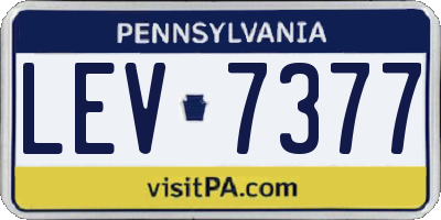 PA license plate LEV7377