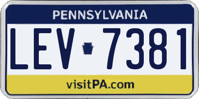 PA license plate LEV7381