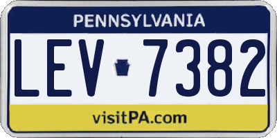 PA license plate LEV7382