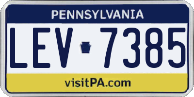 PA license plate LEV7385