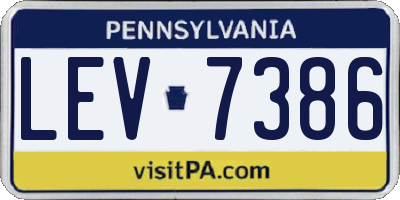 PA license plate LEV7386