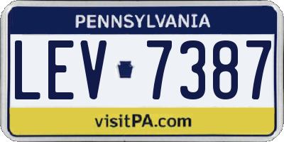 PA license plate LEV7387