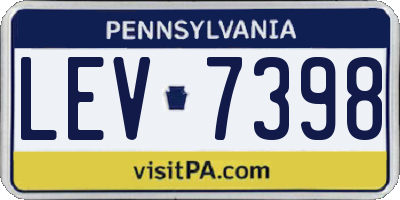 PA license plate LEV7398