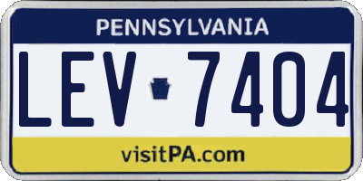 PA license plate LEV7404