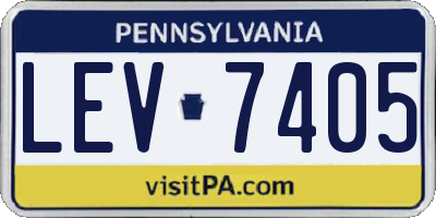 PA license plate LEV7405