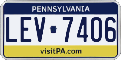 PA license plate LEV7406