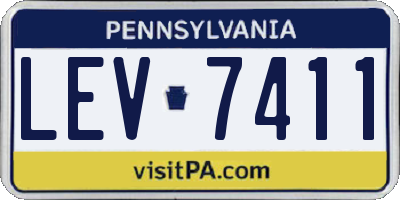 PA license plate LEV7411